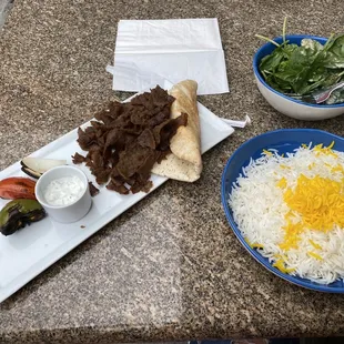 Beef and lamb gyro lunch! Soo good!! Very generous