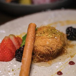 a plate of food on a table