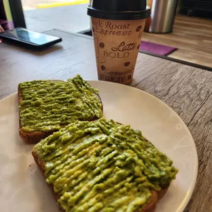 avocado toast and coffee
