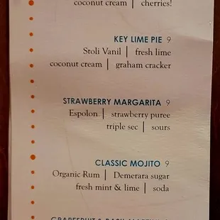 Cocktail Menu