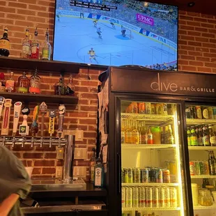 a hockey game on tv