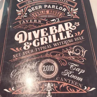 Menu with cool cover