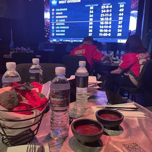 Water,chips &amp; dip (Mexican food themed night) upon arrival,comfy chairs and a big screen with games included!!