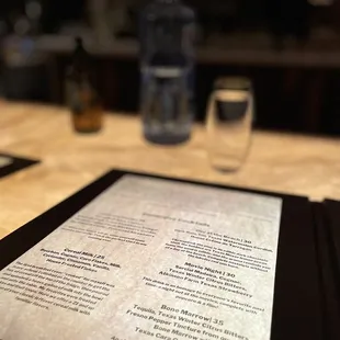 The menu lights up so you can see it!