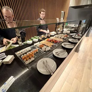 All you can eat, sushi to order, including sashimi