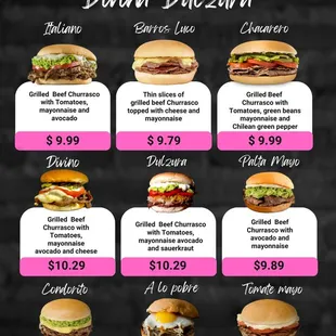 Sandwich Menu