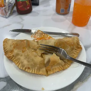 Empanada with chicken, corn and rice very delicious