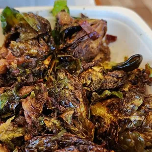 Burnt Brussel Sprouts were unedible.