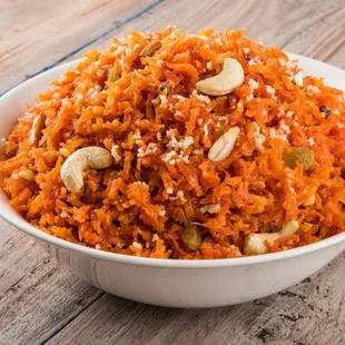 a bowl of carrot rice