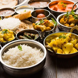a variety of indian dishes