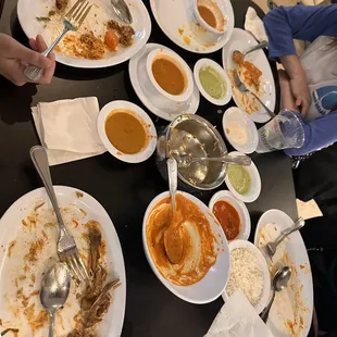 a table full of food