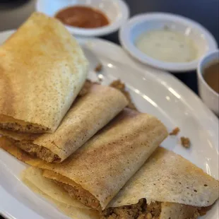 Ghee Dosa a.k.a. Butter Dosa with chicken