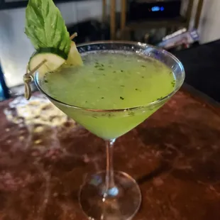 Cucumber and Basil Martini