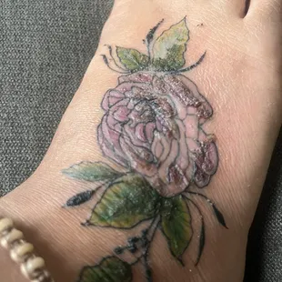 Updated healing. As the doctor told me, it is very obvious, an allergic reaction to the colored ink. body rejected the pink.