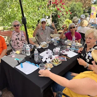 The winning blending team munching away on Divine Grazing charcuterie boxes!