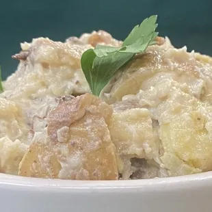 Creamy Golden Potato Salad made with organic Yukon Gold potatoes.