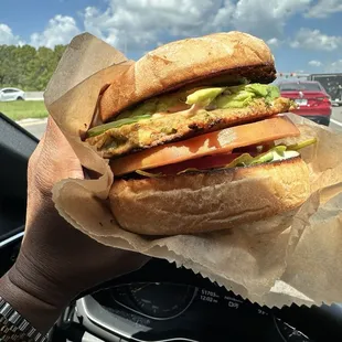 Spicy Bonzoburger up close &amp; is personal