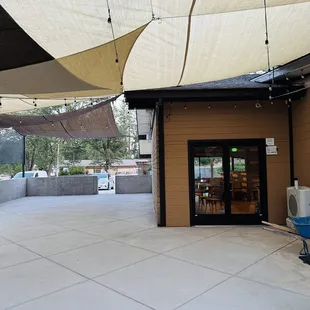 Outside dining area in progress