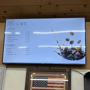 Cafe menu