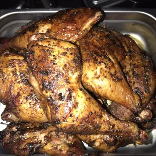 Smoked spicy chicken quarters