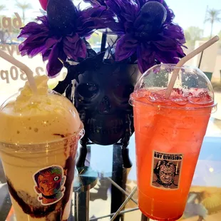 PB &amp; Banana protein shake and a cherry limeade!