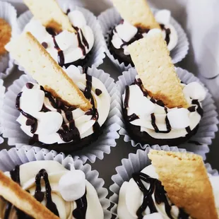 cupcakes with whipped cream and chocolate