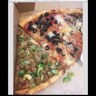 No cheese on top.  I was told thats called "extra"?? Also crunchy, raw peppers and dry mushrooms. NOT WORTH IT!!!!