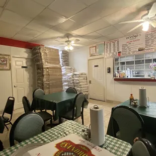 a pizza box on a table