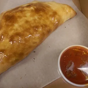 Ham or Sausage Calzone.