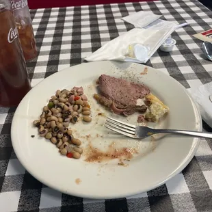 What's left of my Black-eyed peas and Prime Rib