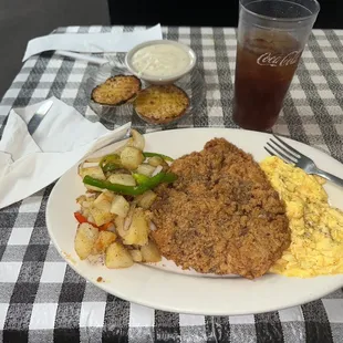 Chicken Fried Steak and Eggs