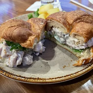 Waldorf Chicken Salad Sandwich on buttery croissant
