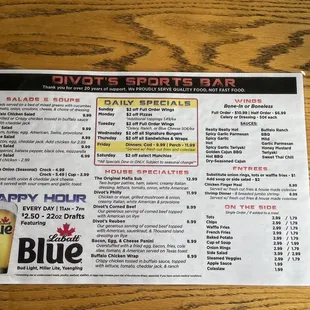 Spring 2021 Menu Front