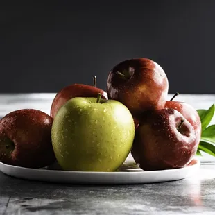 apples and pears on a plate