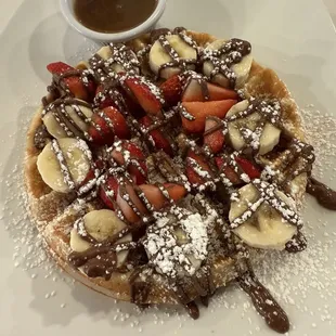 Strawberry Banana Nutella Waffle
