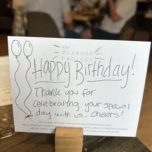 Nice touch for a birthday celebration