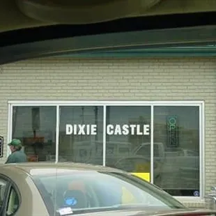 Storefront of The Dixie Castle on E. Baltimore St. in downtown Jackson, TN.