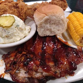 Combo 1/4 Chicken & Rib Platter