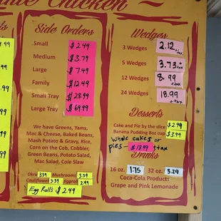 Updated menu