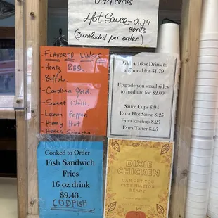 Menu and other prices, up to date.