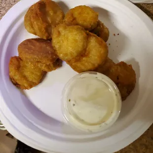 Fried pickles with ranch