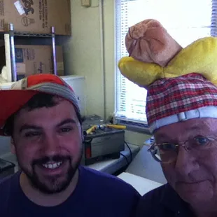 Crazy hat day for the staff