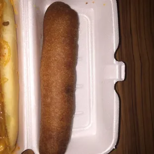 The homemade corn dog! Get the mustard with it... trust me.. it&apos;s godly