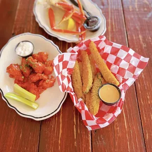 Frickles, Firecracker Shrimp, Crab Starter