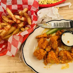 Cajun shrimp and fries