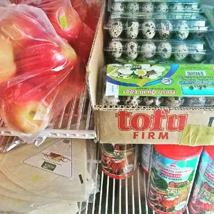 The biggest, most beautiful apples I've ever seen, and quail eggs of course (my fav)