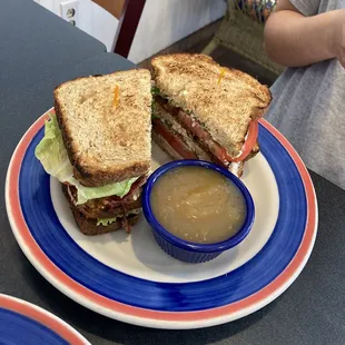 Applewood Bacon Turkey Club Sandwich with Caramel Applesauce