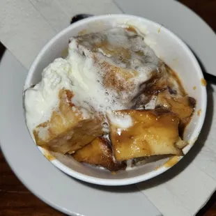 White chocolate bread pudding