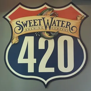 Sweet Water logo on the wall.