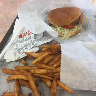 Bacon cheeseburger combo!!!  Look at the amt of fries!!